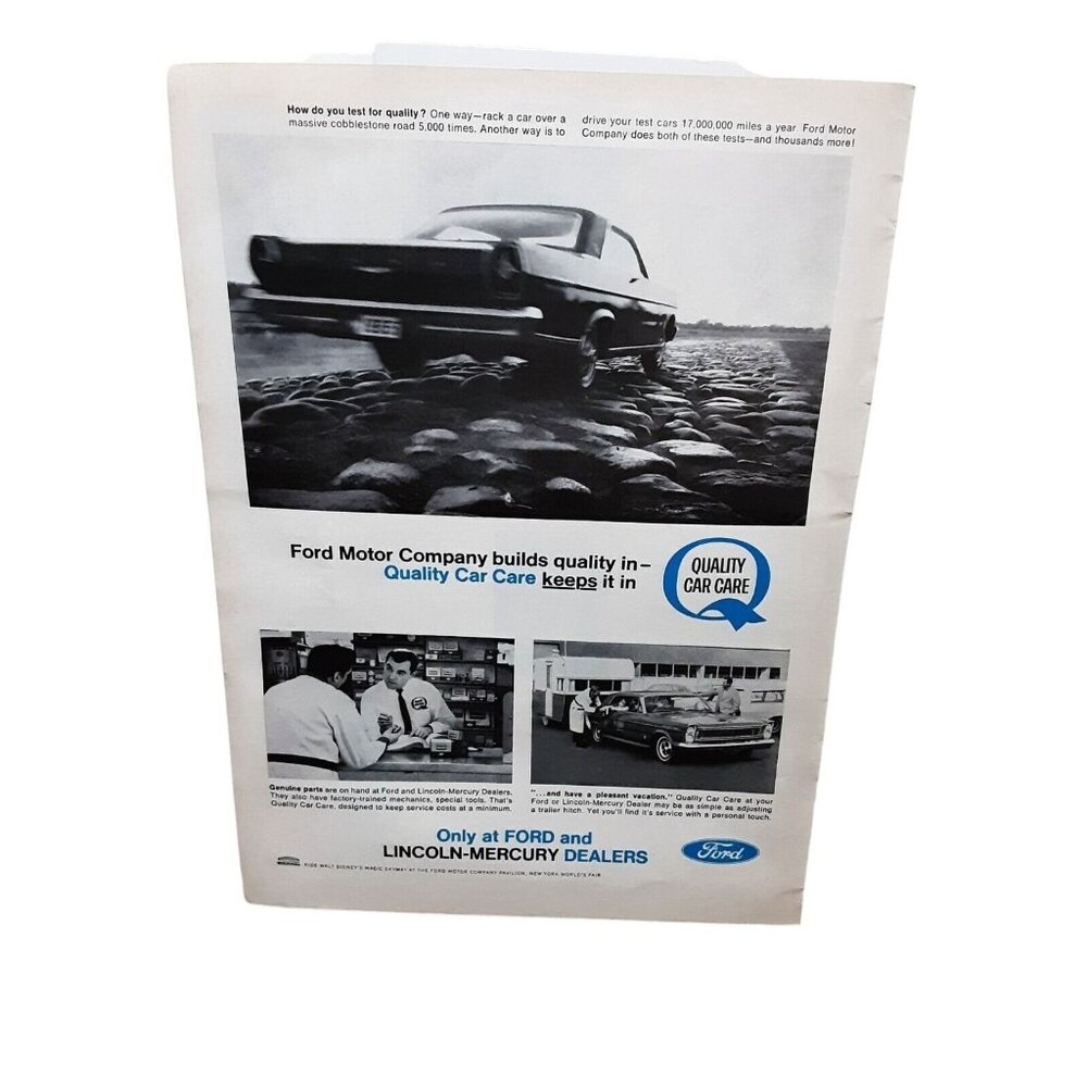 1965 Ford Motor Company Quality Care Galaxie Vintage Print Ad Original